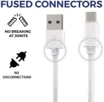 USB Type C Cable 2 A 1 m 44W Cellular Phones Fast Flash Charger 2.0 Fast Charging Type C Usb Charge Cable Compatible With Vivo V19 V20 Se V20 Pro V21 5G X50 X50 Pro X60 X60 Pro Y53S Y73 (Compatible with All Android Type-C Smartphones, White, One Cable)